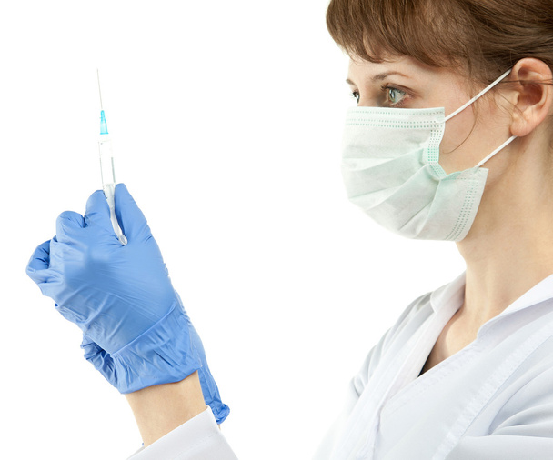 female doctor preparing syringe - Фото, изображение
