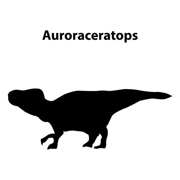 Auroraceratops dinosaur silhouette - Διάνυσμα, εικόνα