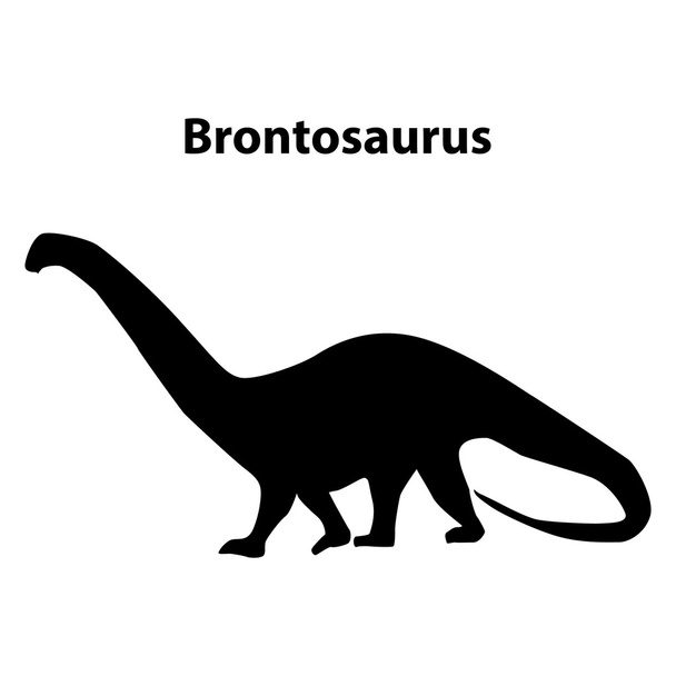 Brontosaurus dinosaur silhouette - Vector, Image