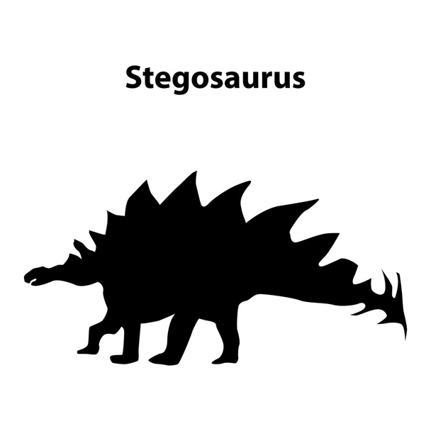 Stegosaurus dinosaur silhouette - Διάνυσμα, εικόνα