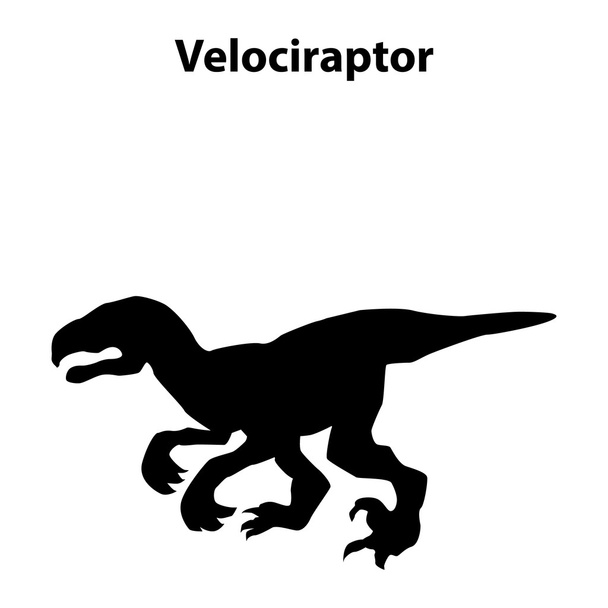 Velociraptor dinosaur silhouette - Διάνυσμα, εικόνα