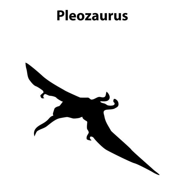 Pleozaurus dinosaur silhouette - Vector, Imagen