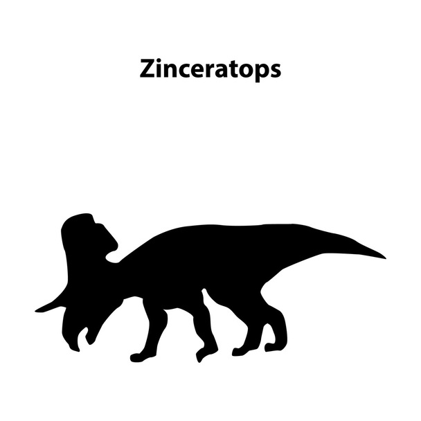 Zinceratops dinosaur silhouette - Vector, Imagen