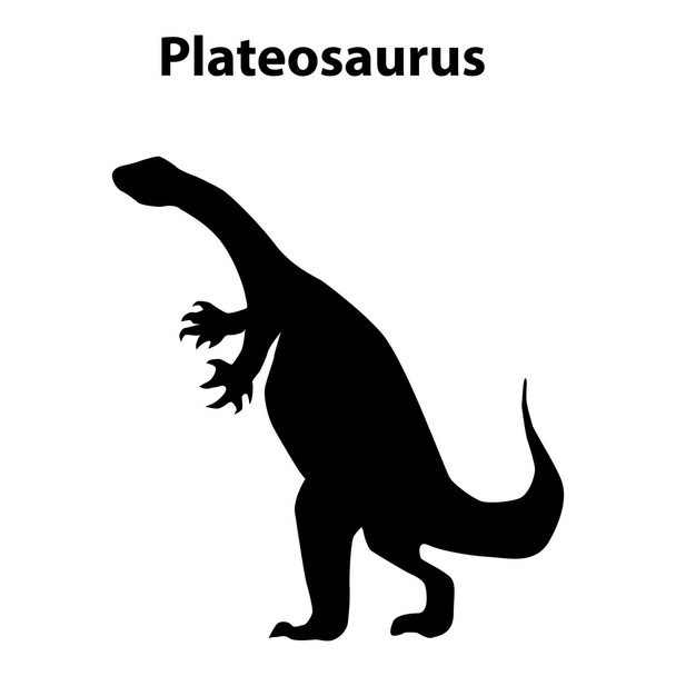 Plateosaurus dinosaur silhouette - Vector, Image