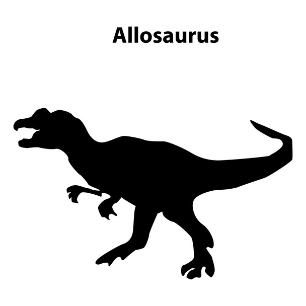 Allosaurus dinosaur silhouette - Wektor, obraz