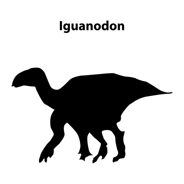 Iguanodon dinosaur silhouette - Vector, Imagen