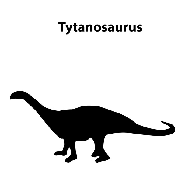 Tytanosaurus dinosaur silhouette - Διάνυσμα, εικόνα