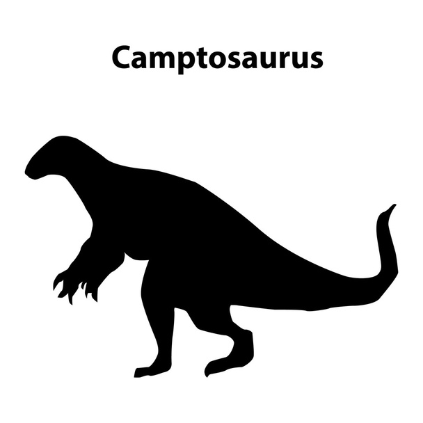 Camptosaurus dinosaur silhouette - Vettoriali, immagini