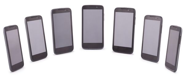 Sieben Smartphones (vierzehn Clipping-Pfade)) - Foto, Bild