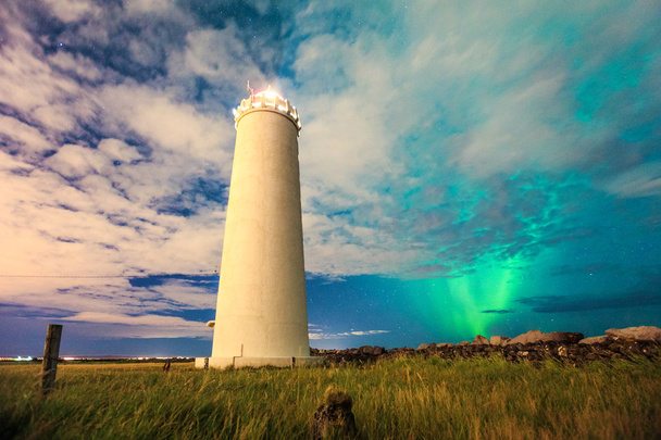 Polarlichter am Leuchtturm - Foto, Bild