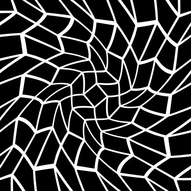 Vektor modern zökkenőmentes geometria minta trippy, fekete-fehér absztrakt geometriai háttér, párna nyomtatni, monokróm retro állományú, hippi divat design - Vektor, kép