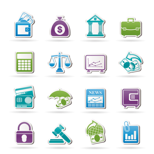 Business, finance and bank icons - Vector, Imagen