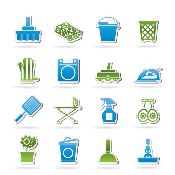 Household objects and tools icons - Wektor, obraz