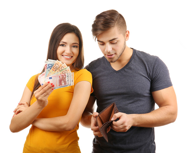 Ζευγάρι με χρήματα τραπεζογραμματίων - Φωτογραφία, εικόνα