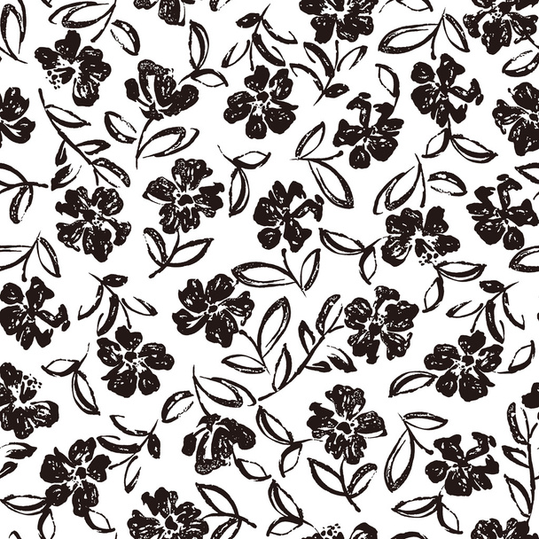 花のイラストのパターン - ベクター画像