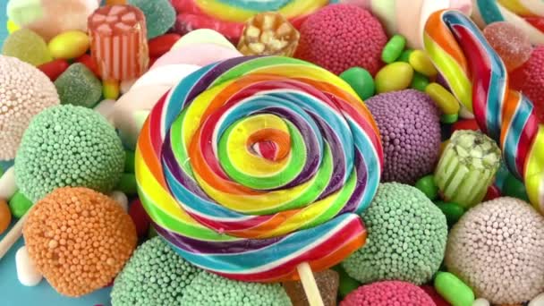 Dolce caramella dolce gelatina Lolly e delizioso dessert di zucchero
 - Filmati, video
