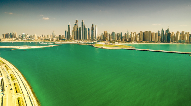 Dubai, Birleşik Arap Emirlikleri. Jumeirah Palm ve Dubai Marina - Fotoğraf, Görsel