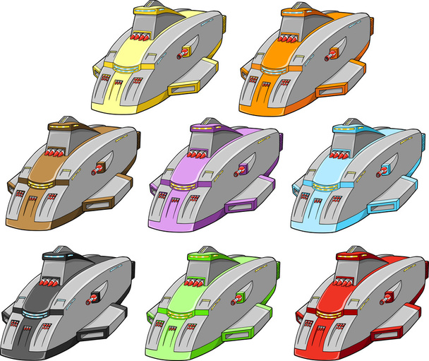 Spacecraft Spaceship design element Vector set - Vektor, Bild