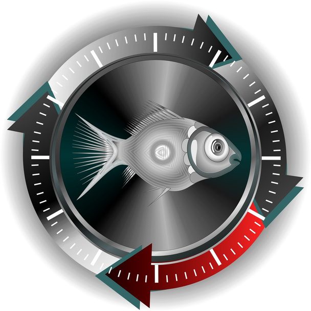 Botón pescado
 - Vector, imagen
