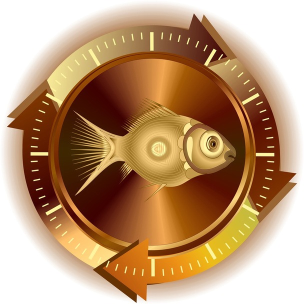 zlaté ryby tlačítko - Vektor, obrázek