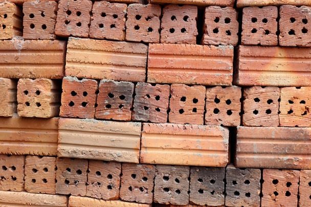 pile de briques d'argile texture fond
. - Photo, image