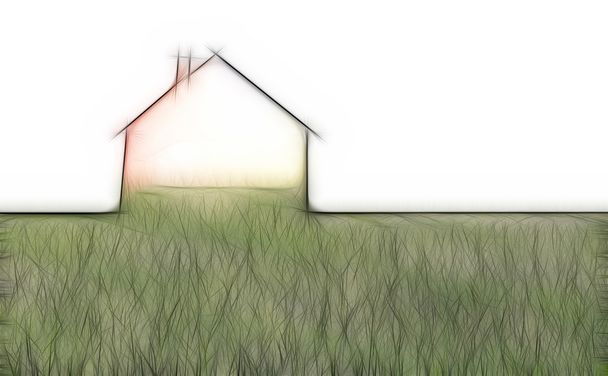 ECHO huis metafoor gemaakt in 3D-software - Foto, afbeelding