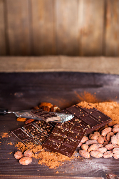 Chocolate products and nuts - Photo, Image