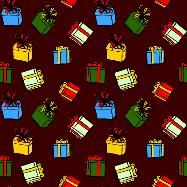 padrão com presentes de Natal
 - Vetor, Imagem