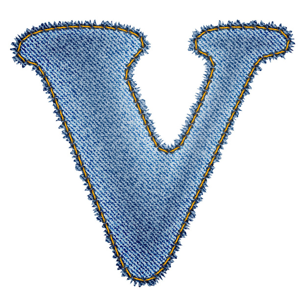 Alphabet Jeans. Denim lettre V
 - Vecteur, image