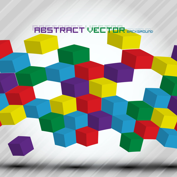 Colorful Abstract Cubes - Vector, Image