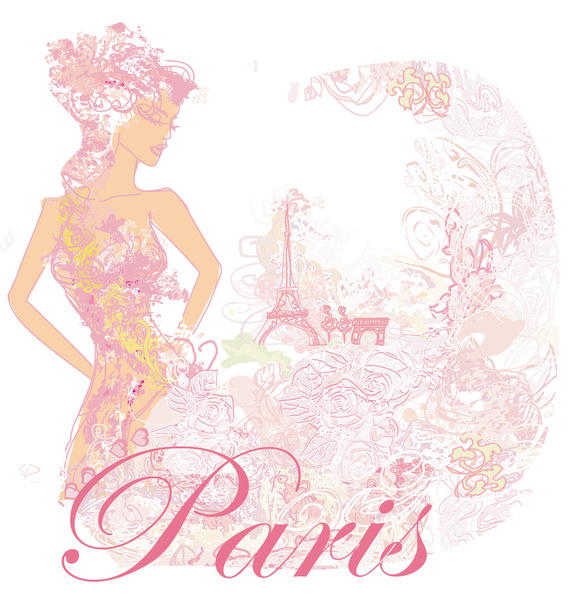 Beautiful women Shopping in Paris card - Foto, Imagem