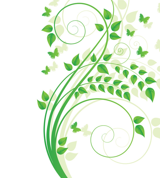 Magic spring tree with butterflies and space for text - Vector, afbeelding