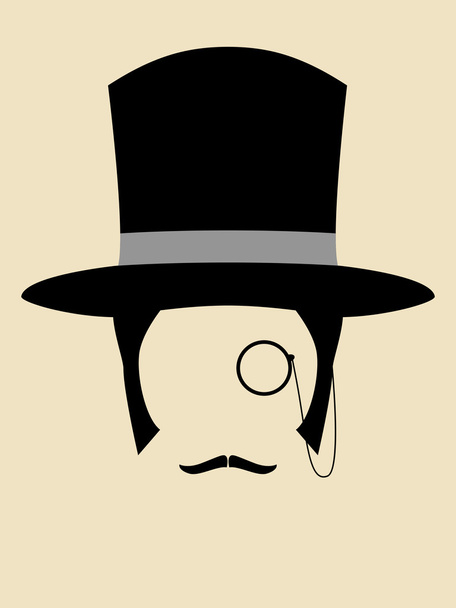 Pán Vintage klobouk - Vektor, obrázek