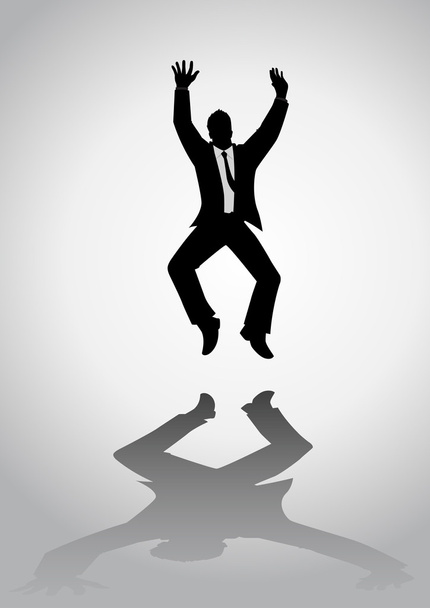Man With Suit Jumping - Vector, Image