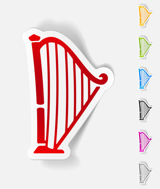 Realistische Gestaltungselemente der Harfe - Vektor, Bild