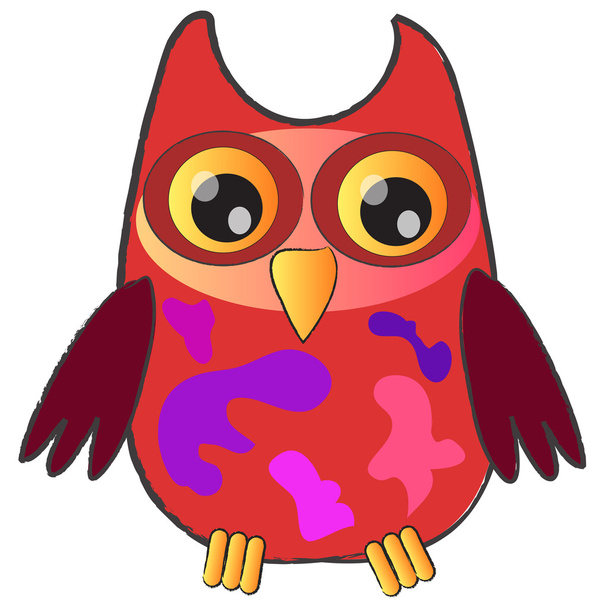 Cartoon little Owl (vector version) - Vektori, kuva