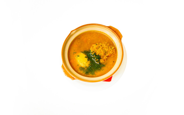 meat soup on plate - Foto, Imagem