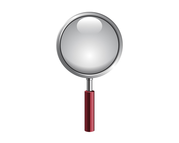 Magnifying glass isolated on white photo-realistic vector illustration - Vector, Image