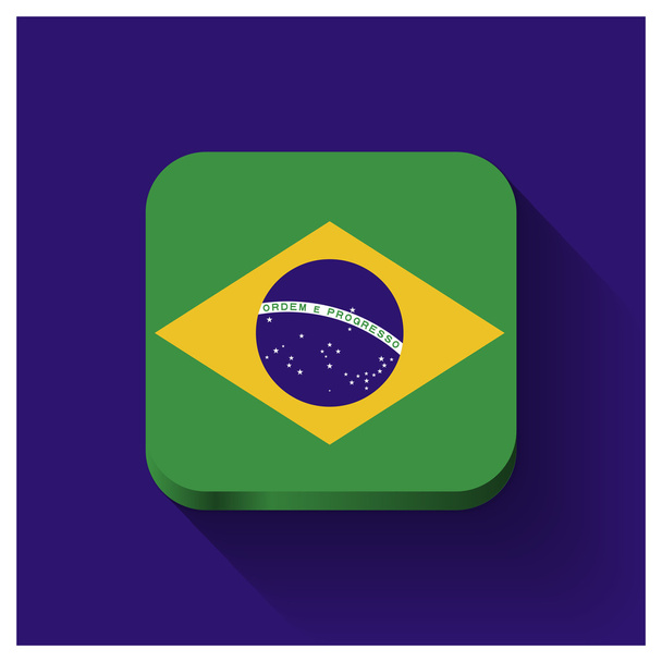 Brazil flag Button - Wektor, obraz