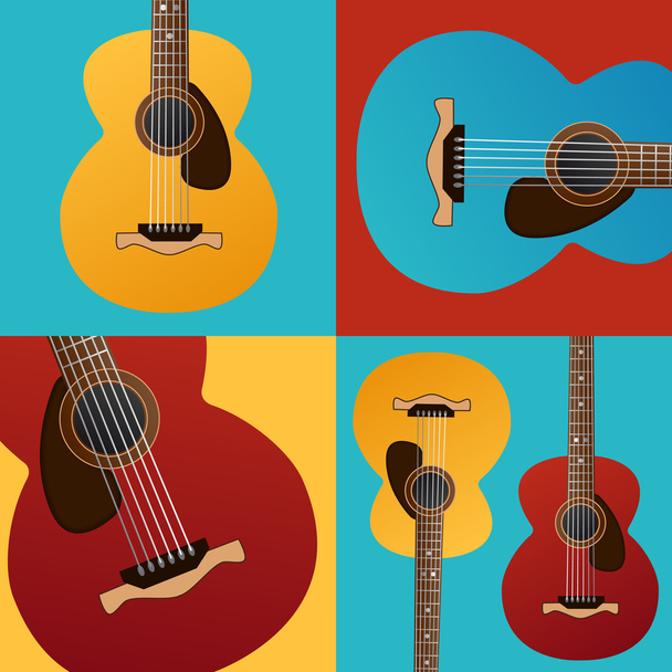 Gitarren farbigen Hintergrund 4 - Vektor, Bild