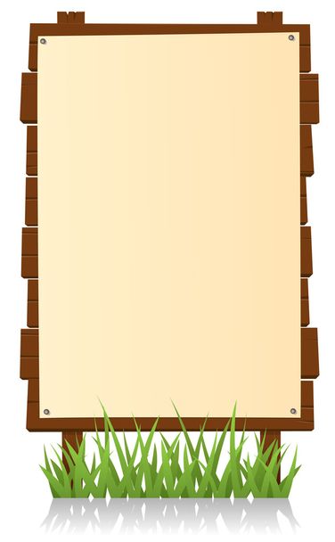 κάθετη ξύλινη πινακίδα - Διάνυσμα, εικόνα