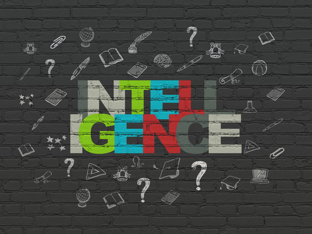 Education concept: Intelligence on wall background - Foto, imagen