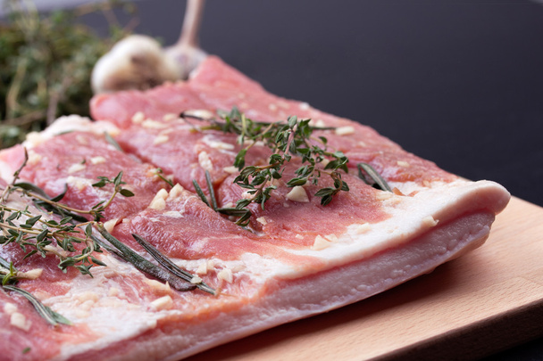 Pork belly with herbs spices - 写真・画像