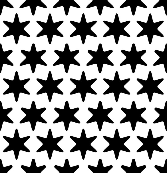 モダンなシームレスな幾何学パターンのスター、黒と白の抽象的な幾何学的な背景、枕印刷、白黒のレトロな質感、流行に敏感なファッション ・ デザインをベクトルします。 - ベクター画像