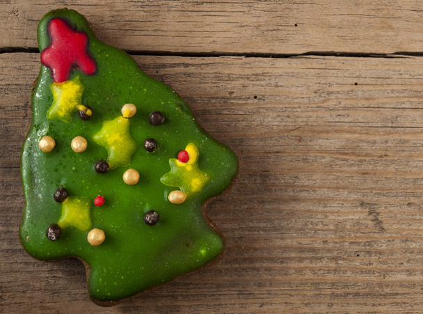 Christmas cookies on the wooden background - Photo, Image