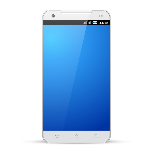 Schermo di visualizzazione Mockup modello Smartphone bianco. Isolato su sfondo bianco. Pronto per il tuo design. Vettore EPS10
 - Vettoriali, immagini