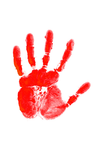 Hand print on the white - Photo, Image