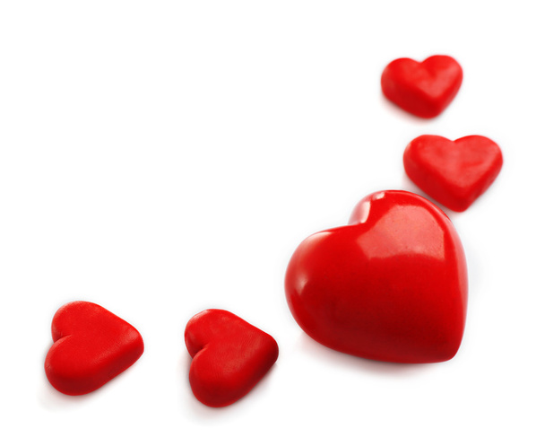 Five red hearts, isolated - Valokuva, kuva