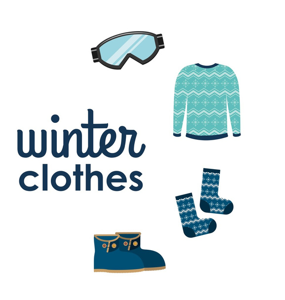 winter clothes design - Vector, Image
