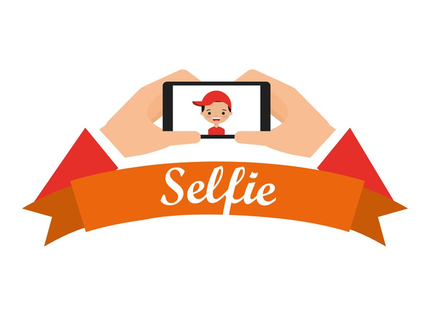 design de conceito selfie
 - Vetor, Imagem